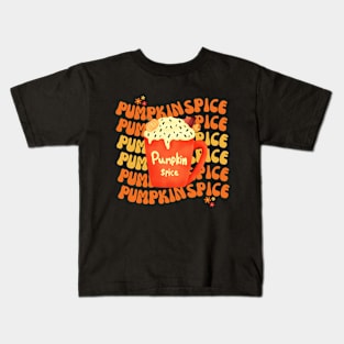 Retro Vintage  Pumpkin Spice Latte Lovers  Funny Pumpkin Fall Kids T-Shirt